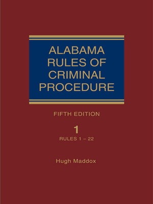 cover image of Alabama Rules of Criminal Procedure